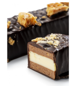 Turrón de hojaldre y crema catalana